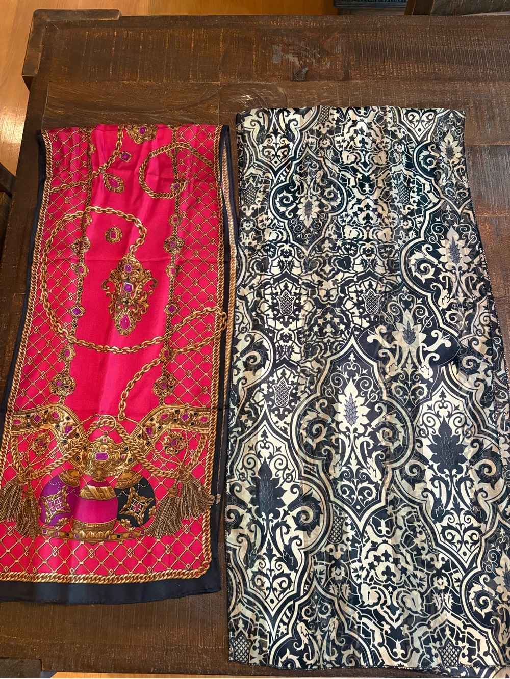 TWO women’s silky dress scarves